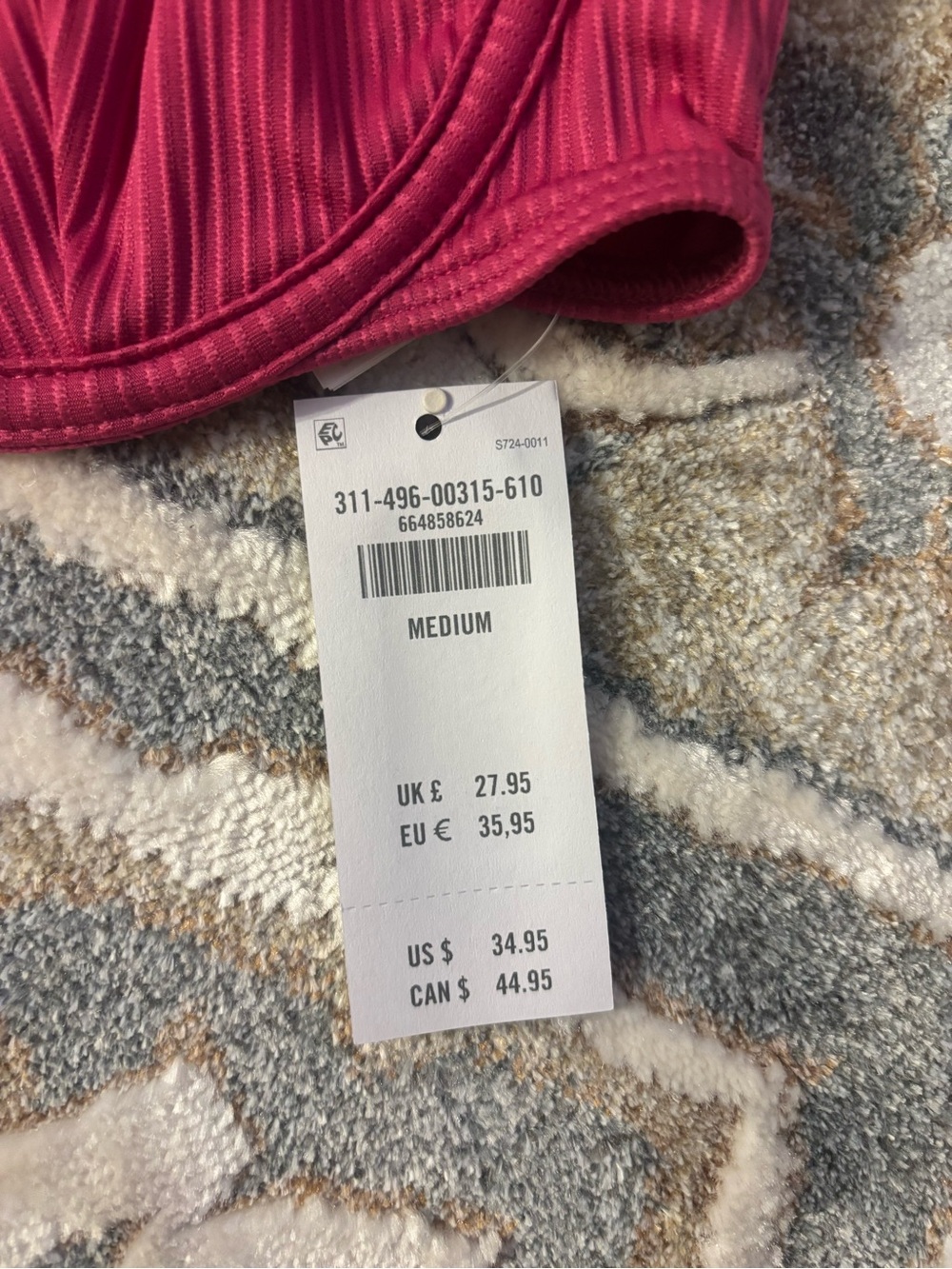 Hollister Ribbed Underwire Bikini Top - Raspberry Pink - Picture 5 of 5